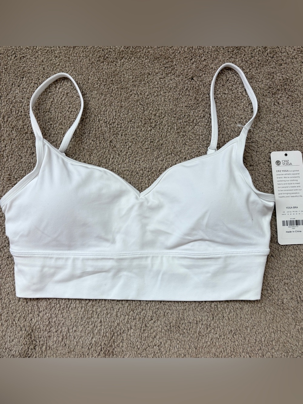 NWT CRZ Yoga White Sports Bra Medium